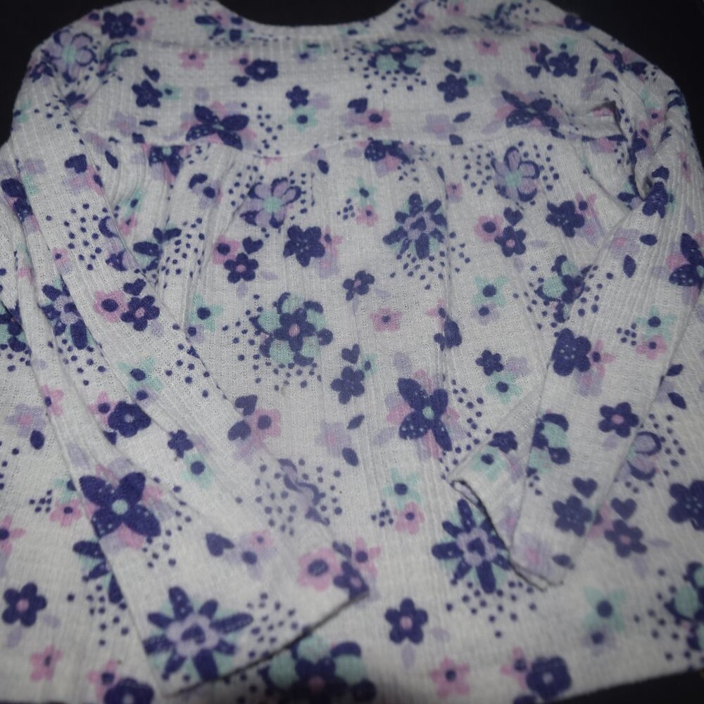 White floral baby doll shirt 4T Falls Creek